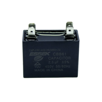 Capacitor Quadrado 2,5MFD/µF 440V a 450V - Preto Produto Capacitor Quadrado 2,5MFD/µF 440V a 450V - Preto