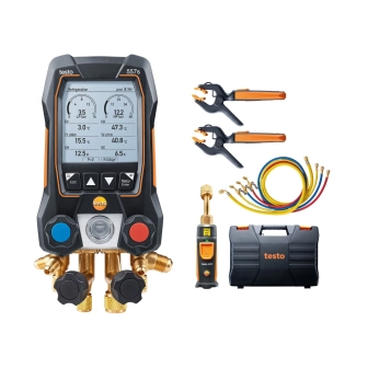 Produto Kit Manifold 4 vias digital com Mangueiras e Sonda sem fio Testo 