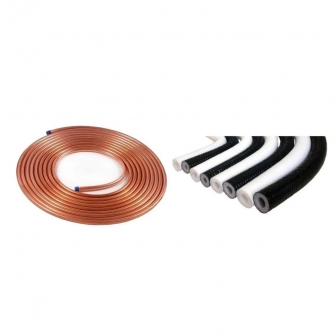 Kit Panqueca (15m) de Tubo de Cobre Eluma 1/4 + 8 Tubos Esponjoso (2m) Branco (16 metros) Produto Kit Panqueca (15m) de Tubo de Cobre Eluma 1/4 + 8 Tubos Esponjoso (2m) Branco (16 metros)