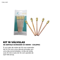 Produto KIT 10 VÁLVULAS DE SERVIÇO SCHRADER 1/4 100MM 