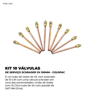 Produto KIT 10 VÁLVULAS DE SERVIÇO SCHRADER 1/4 100MM 
