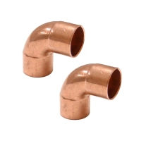 Kit com 2 Curvas de Cobre 90º 1.1/8 (Parede 1/16) Produto Kit com 2 Curvas de Cobre 90º 1.1/8 (Parede 1/16)