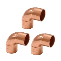 Kit com 3 Curvas de Cobre 90º 1.1/8 (Parede 1/16) Produto Kit com 3 Curvas de Cobre 90º 1.1/8 (Parede 1/16)