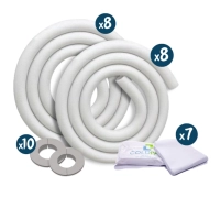 Kit Com Tubo Esponjoso Branco 1/4, 3/8 + Fita Pvc + Acabamento De Parede Produto Kit Com Tubo Esponjoso Branco 1/4, 3/8 + Fita Pvc + Acabamento De Parede