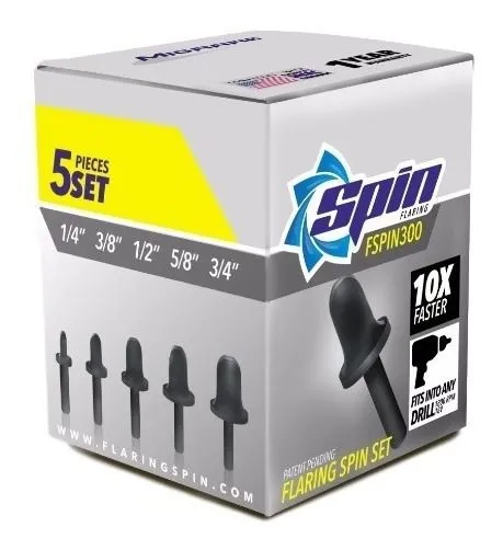 Kit Flangeador Spin F5000 5 Peças 1/4 3/8 1/2 5/8 E 3/4